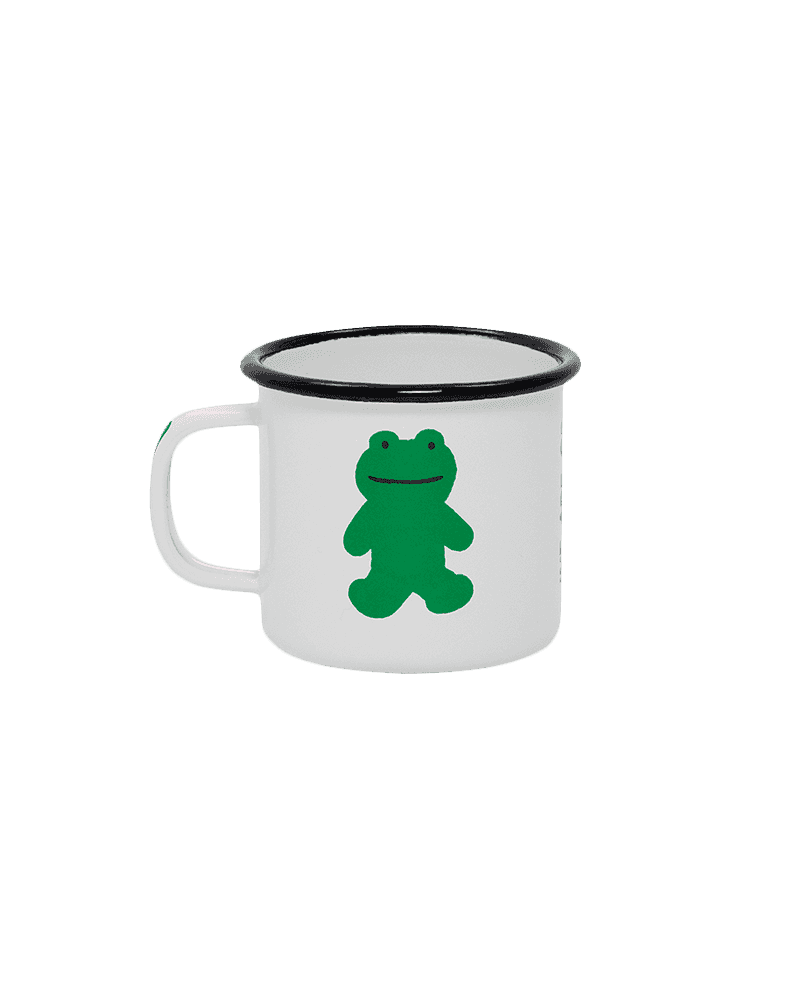 enamel mug FROG WHITE