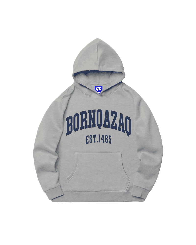 KIDS HOODIE BORN QAZAQ GREY MELANGE