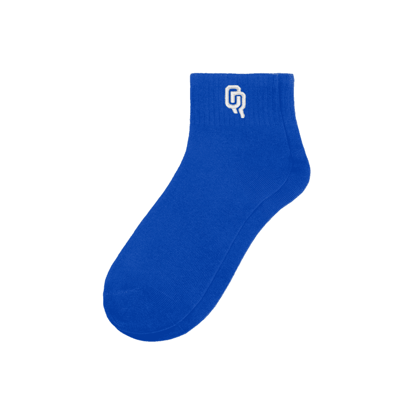 short socks QR blue