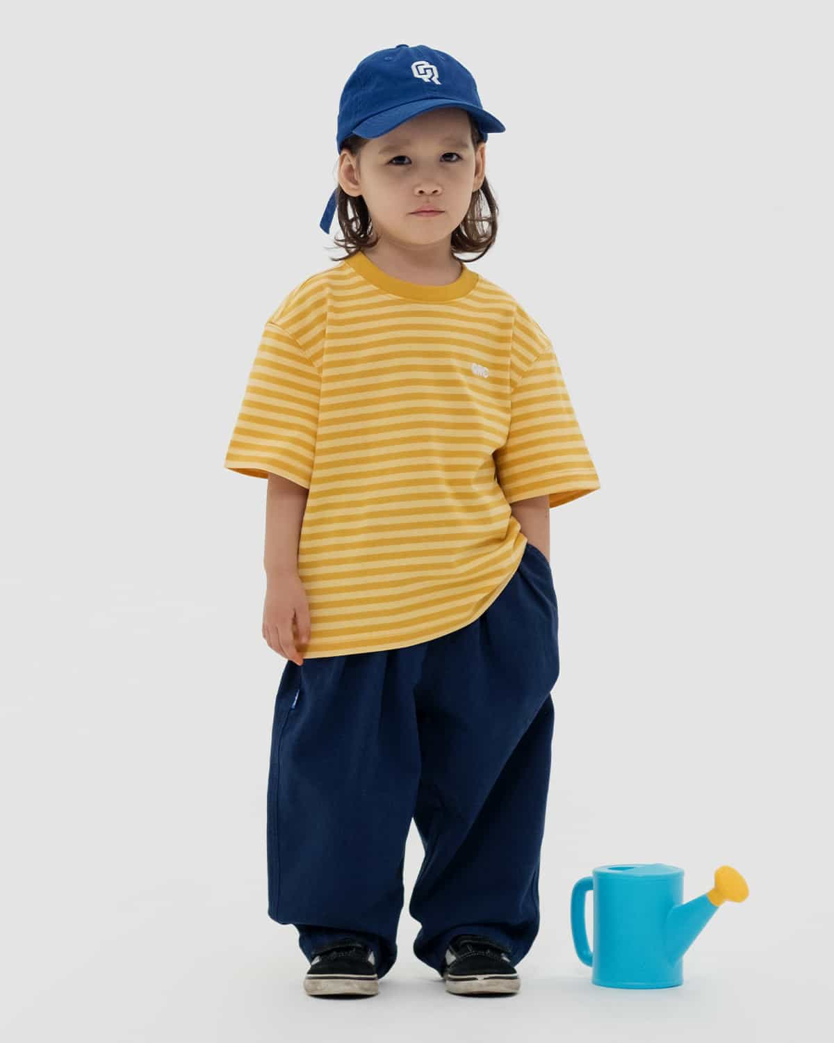 KIDS T-SHIRT STRIPED MUSTARD YELLOW