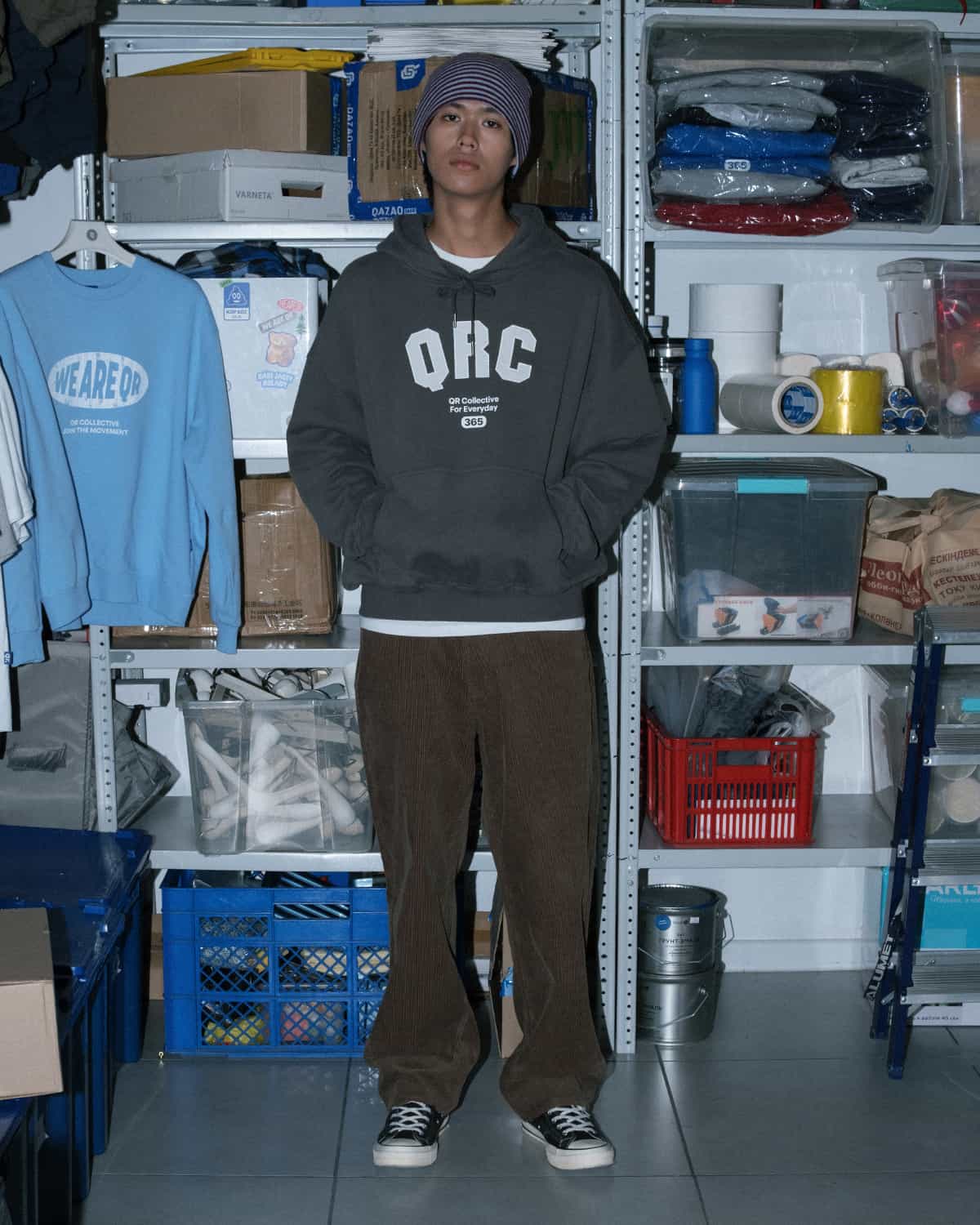 бүржейде overfit basic qrc қою сұр 
