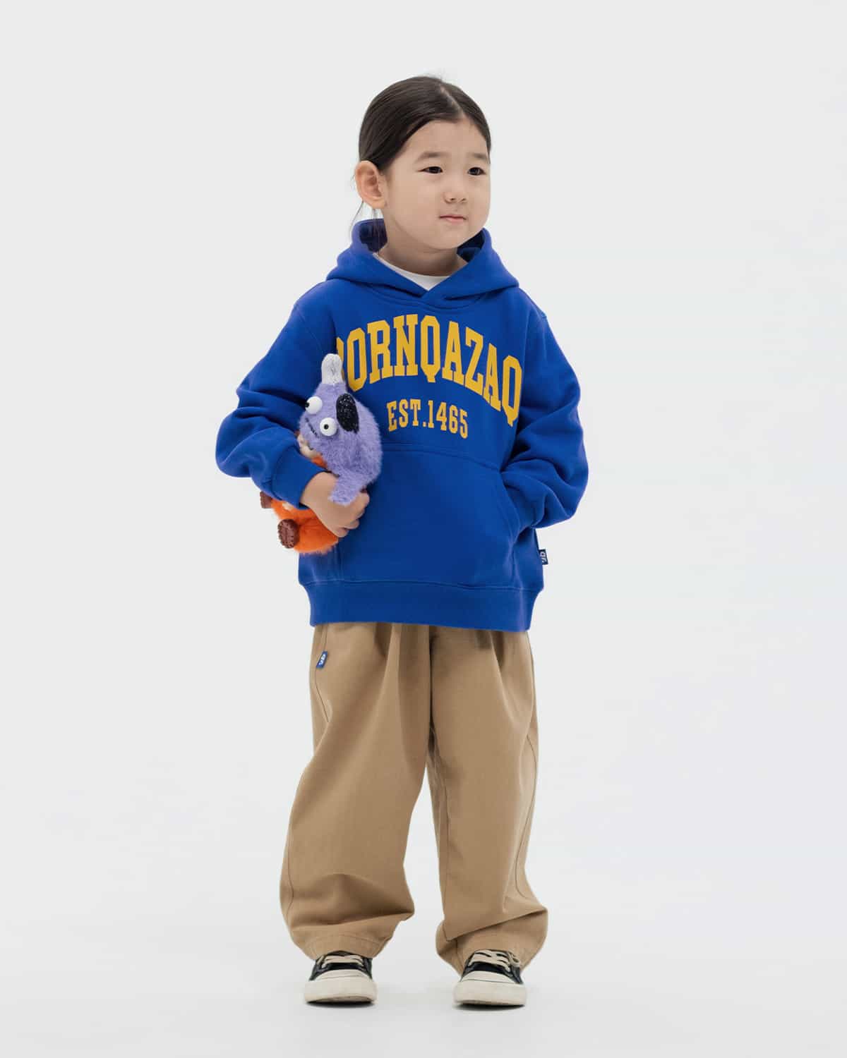 KIDS HOODIE  BORN QAZAQ BLUE