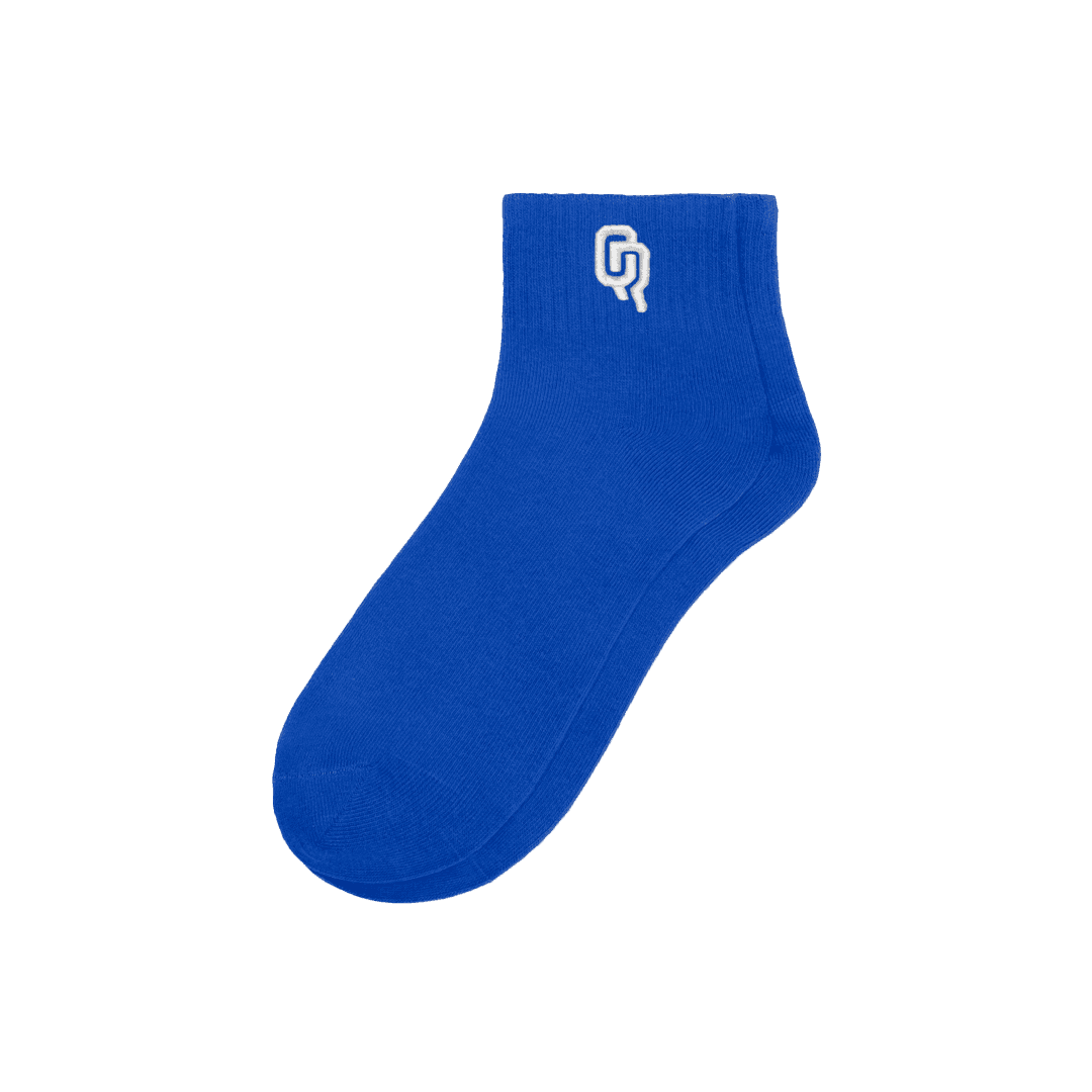 short socks QR blue