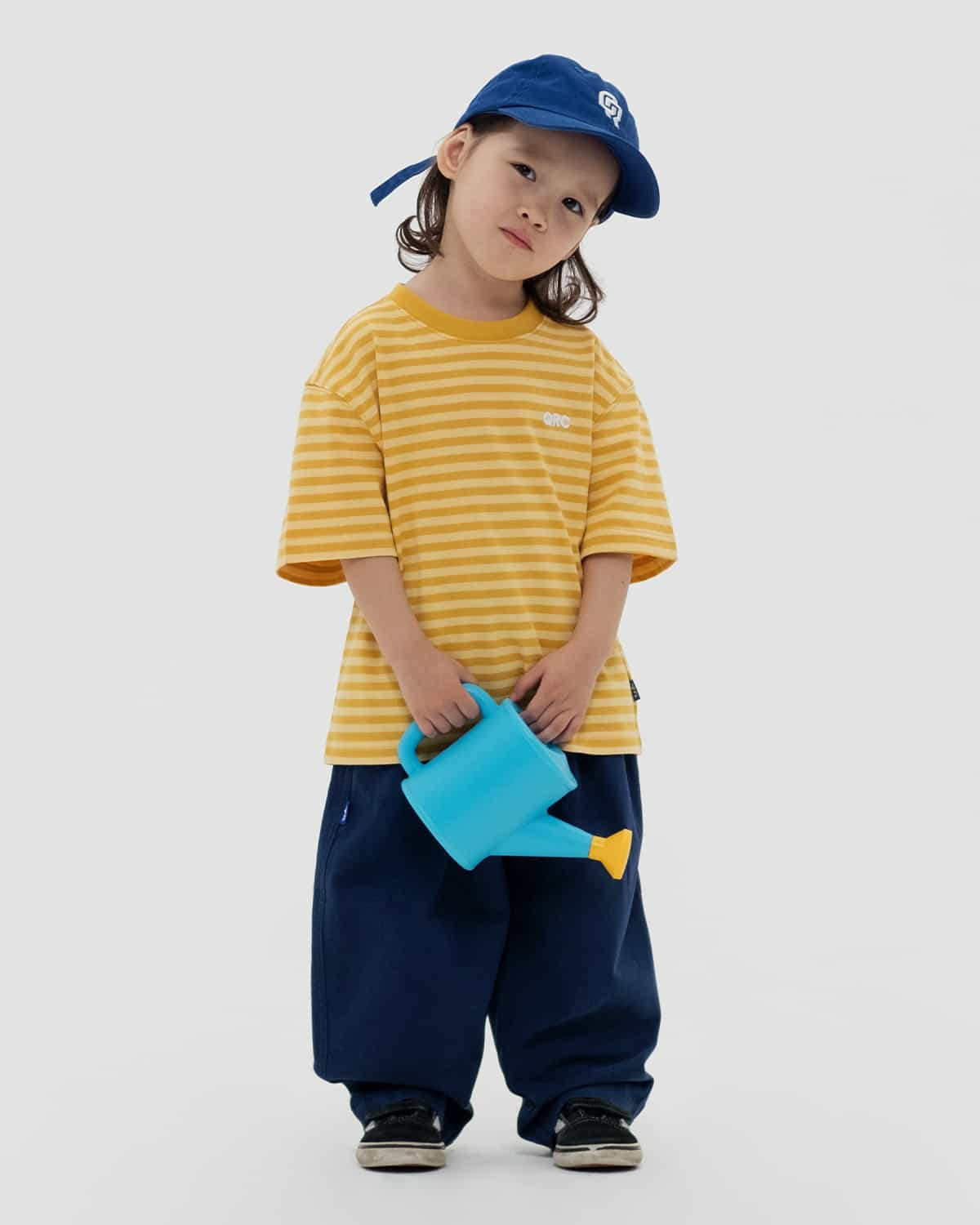 KIDS T-SHIRT STRIPED MUSTARD YELLOW