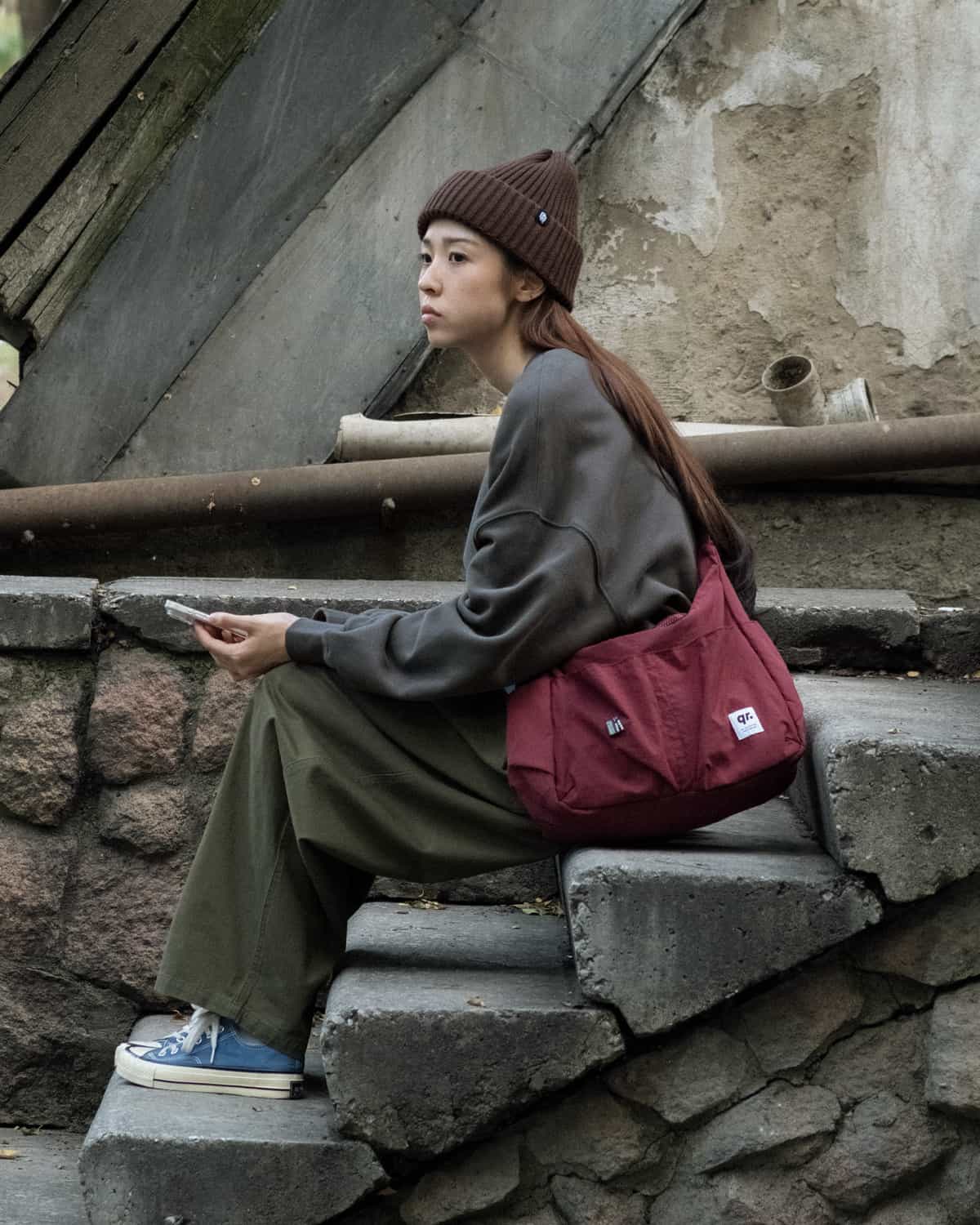 сөмке crossbody қою қызыл
