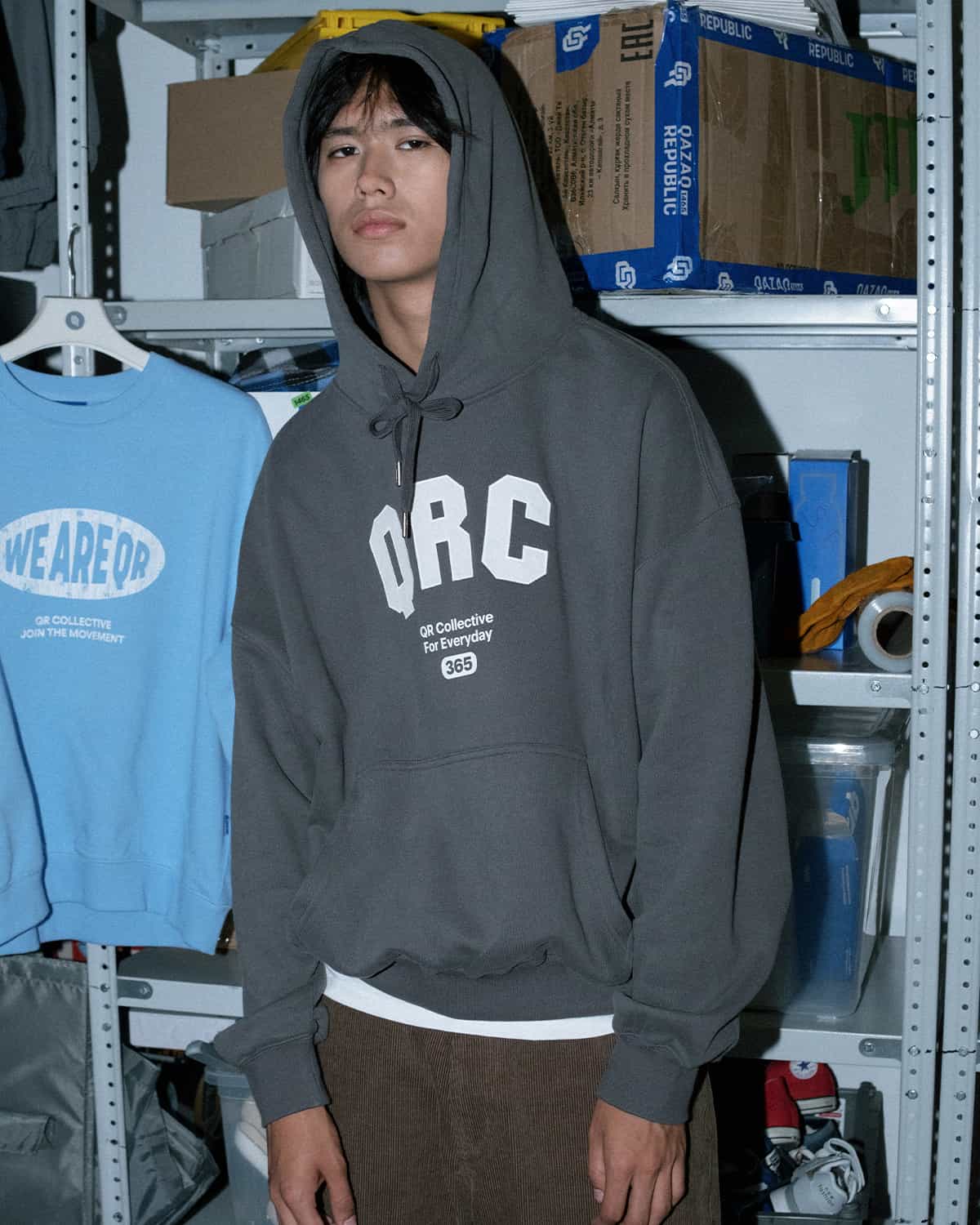 бүржейде overfit basic qrc қою сұр 